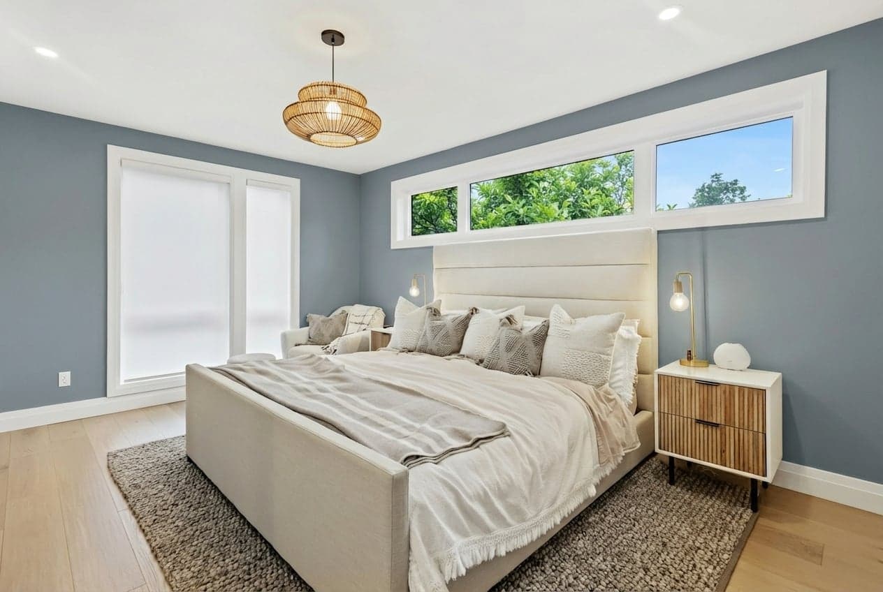 Room with walls painted in Adirondack Blue N480-5 by Behr