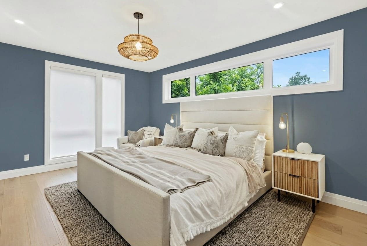 Room with walls painted in English Channel PPU14-19 by Behr