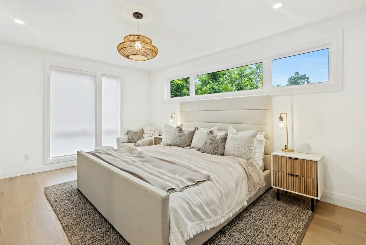 Room with walls painted in Frost 57 by Behr