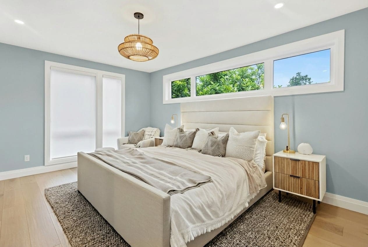 Room with walls painted in Half Sea Fog N470-3 by Behr