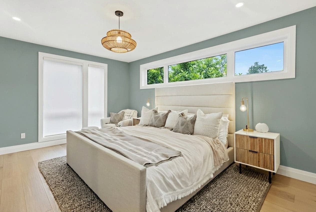 Room with walls painted in In The Moment T18-15 by Behr