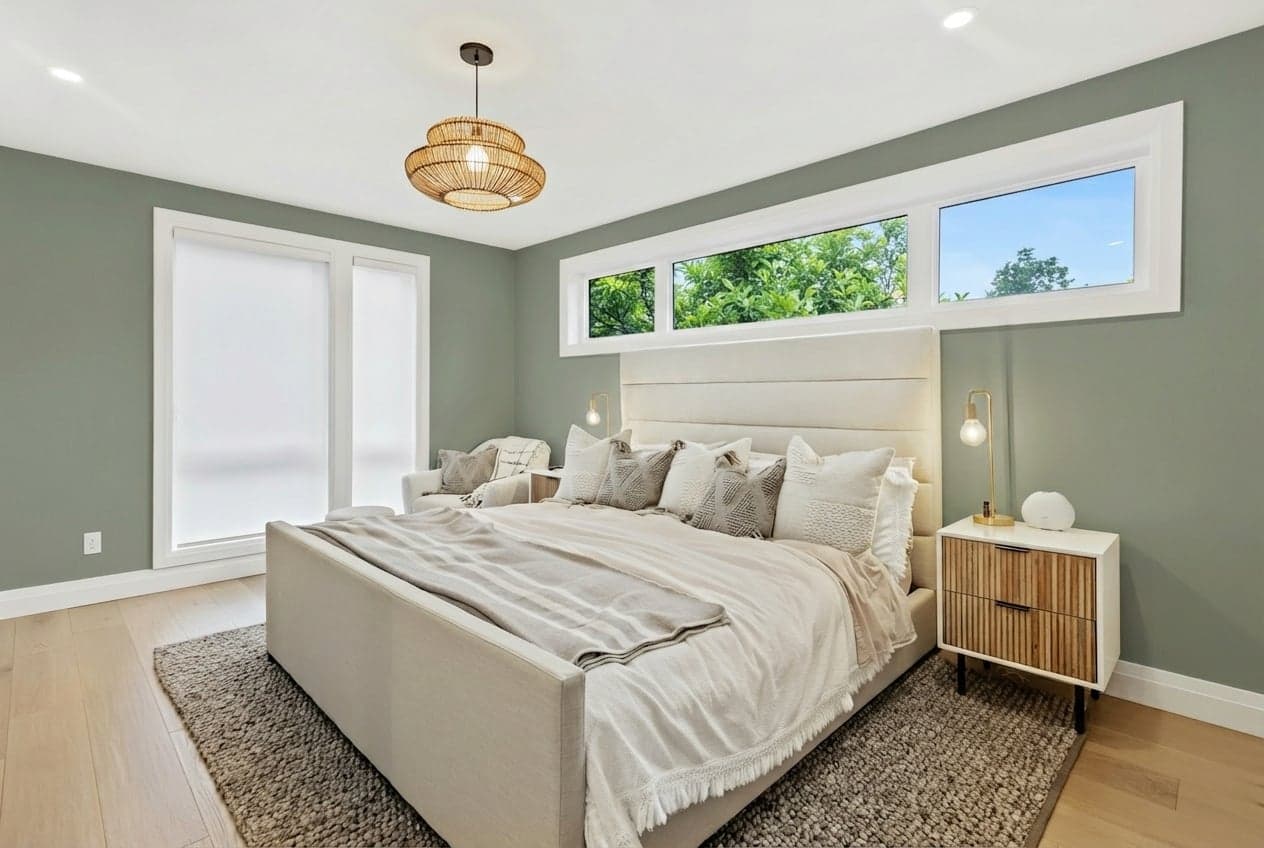 Room with walls painted in Sage Green ICC-77 by Behr