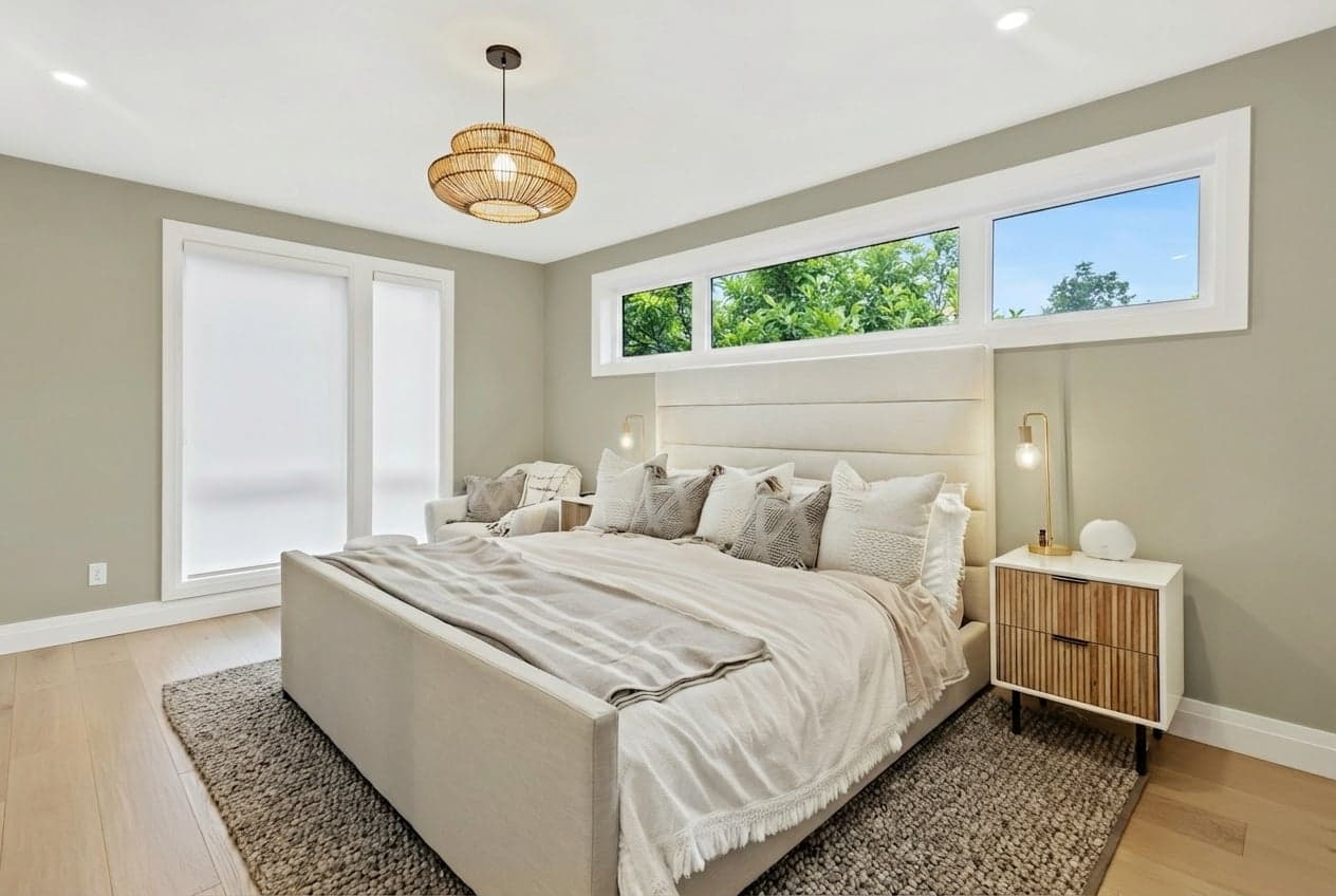 Room with walls painted in Sage Wisdom MQ6-27 by Behr