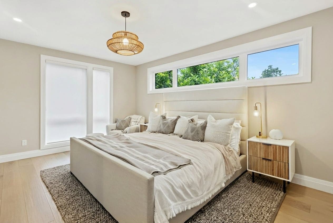 Room with walls painted in Tranquil Gray DC-007 by Behr