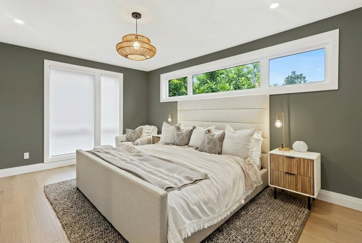 Room with walls painted in Dark Olive 2140-30 by Benjamin Moore