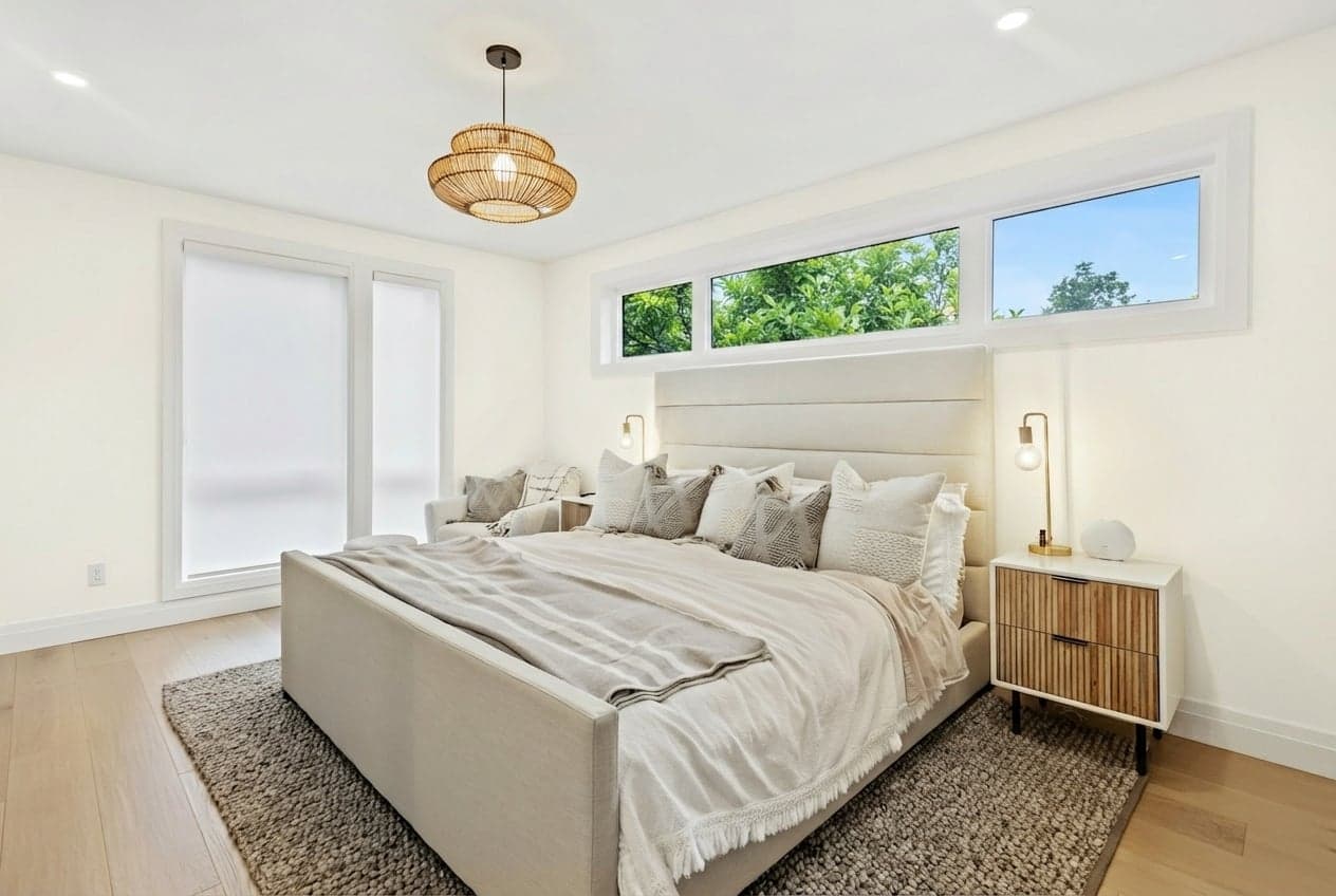 Room with walls painted in Simply White OC-117 by Benjamin Moore