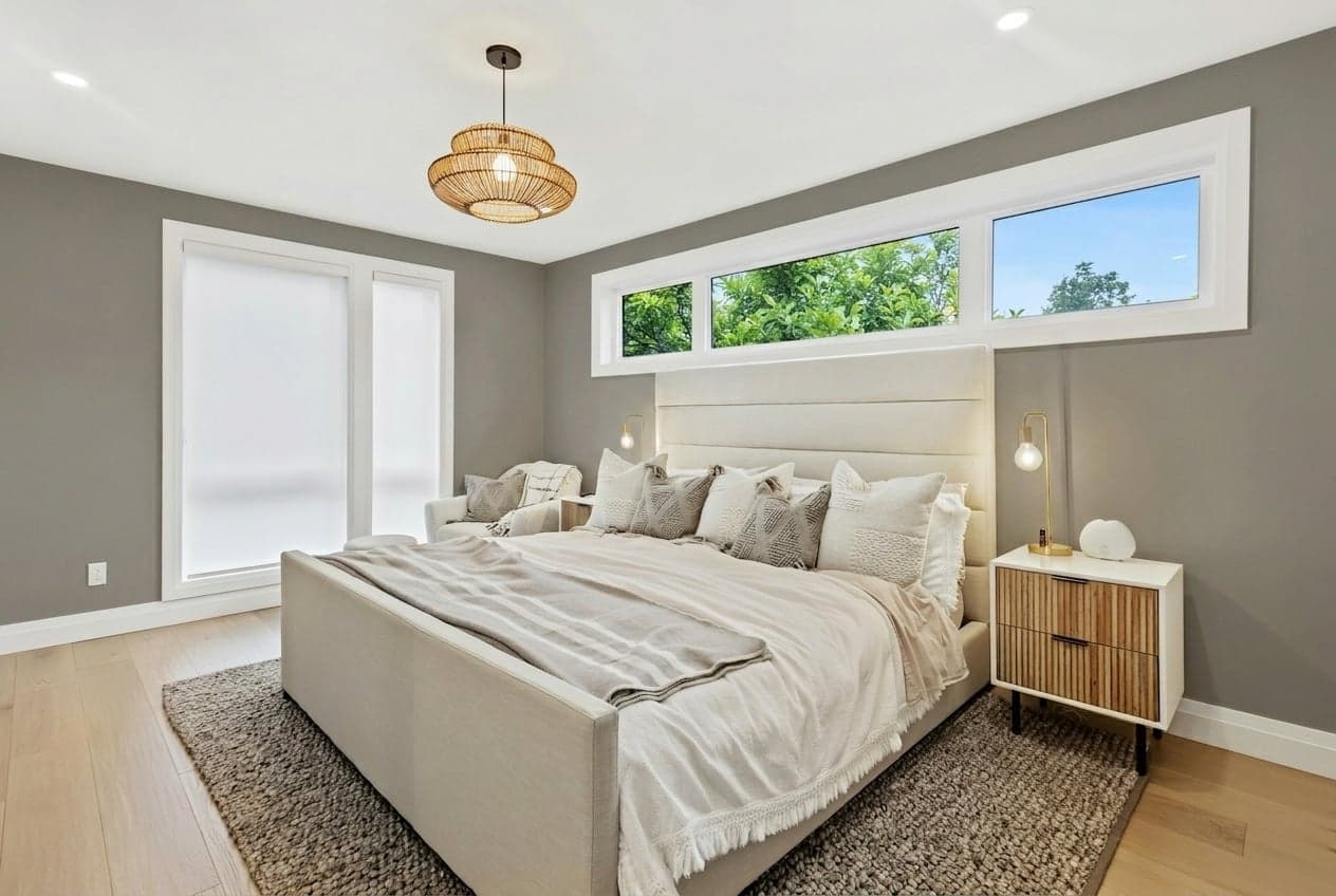 Room with walls painted in Metal Fringe DET626 by Dunn-Edwards