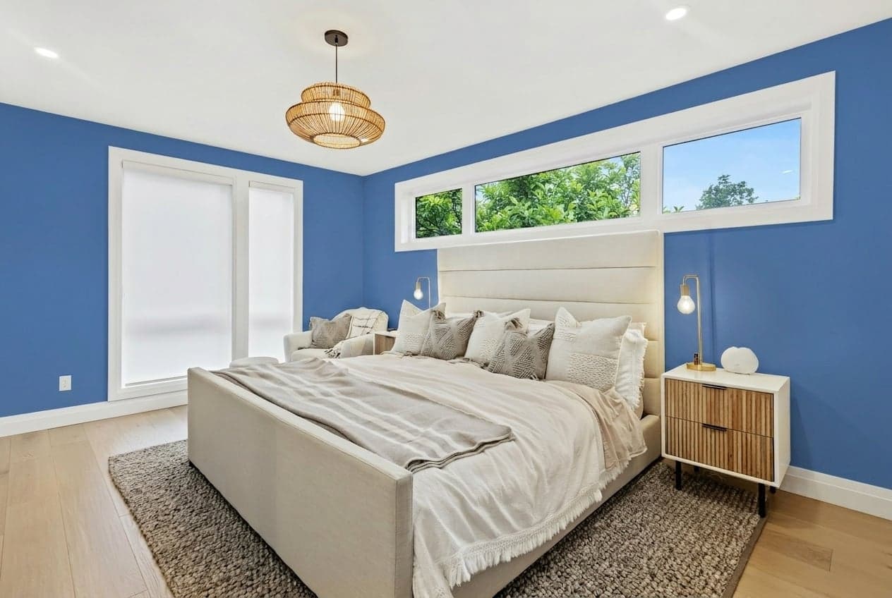 Room with walls painted in Pacific Blues DET586 by Dunn-Edwards