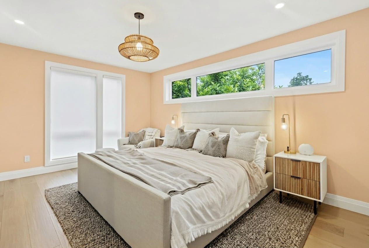 Room with walls painted in Peaches 'n' Cream DET451 by Dunn-Edwards