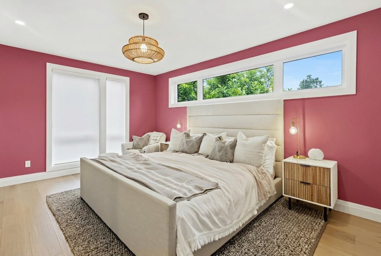 Room with walls painted in Pink Dahlia DET419 by Dunn-Edwards