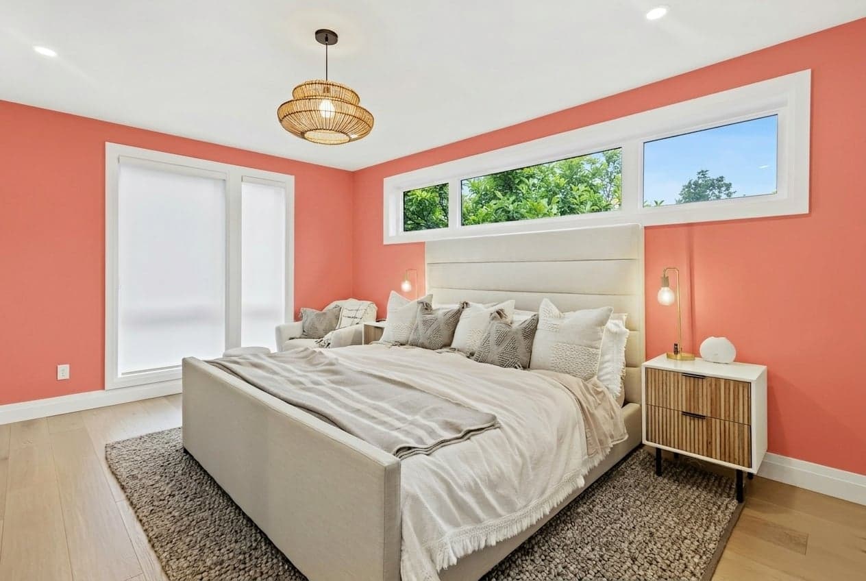 Room with walls painted in Pueblo Rose DET438 by Dunn-Edwards