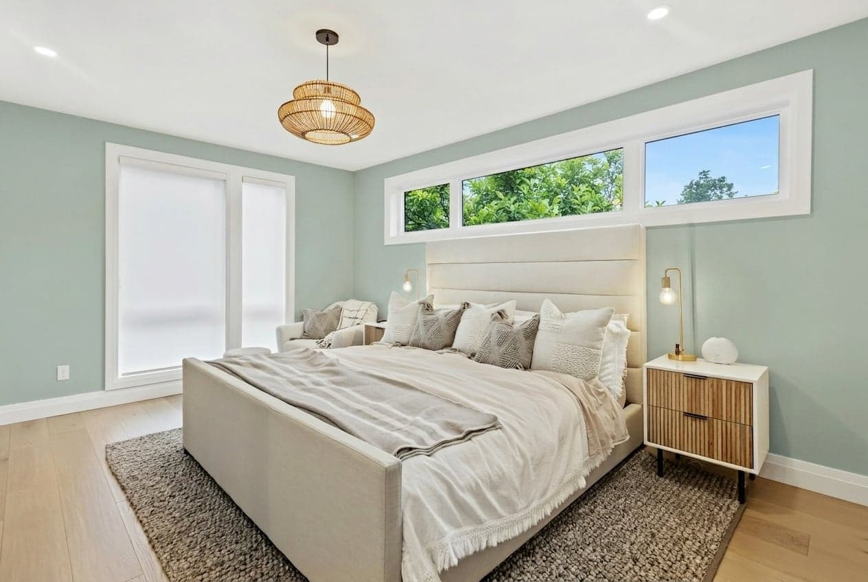 Room with walls painted in Rainsong DET541 by Dunn-Edwards
