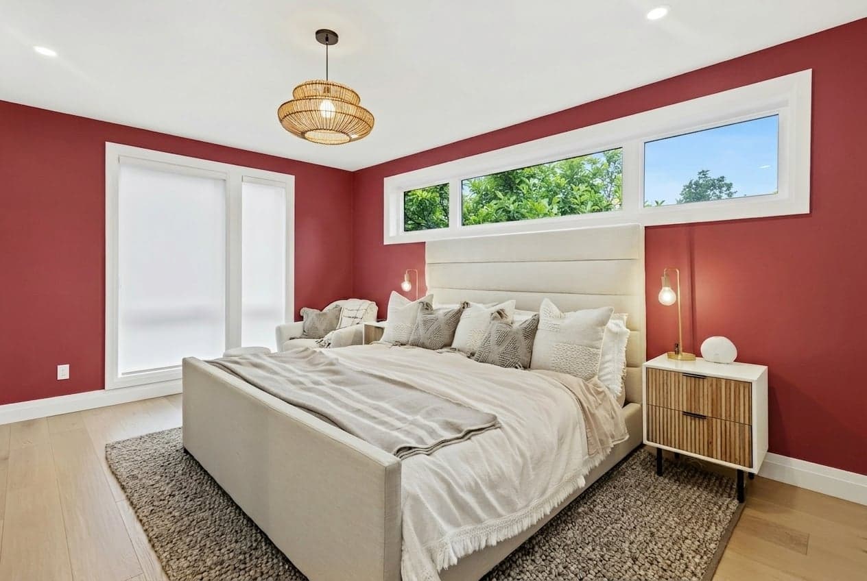 Room with walls painted in Vintage Red DET427 by Dunn-Edwards