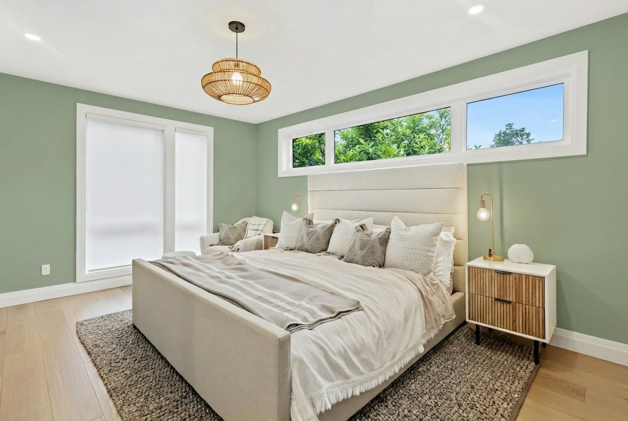 Room with walls painted in Breakfast Room Green 81 by Farrow & Ball