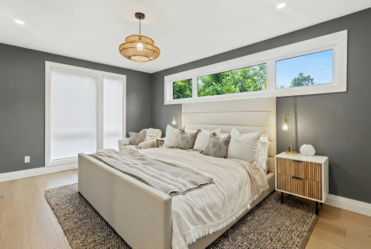 Room with walls painted in Down Pipe 26 by Farrow & Ball