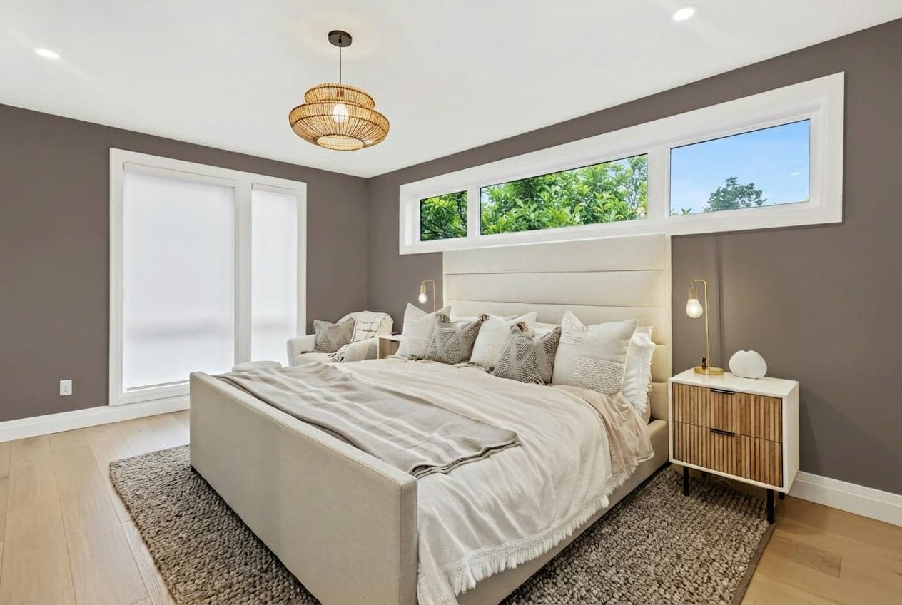 Room with walls painted in London Clay 244 by Farrow & Ball