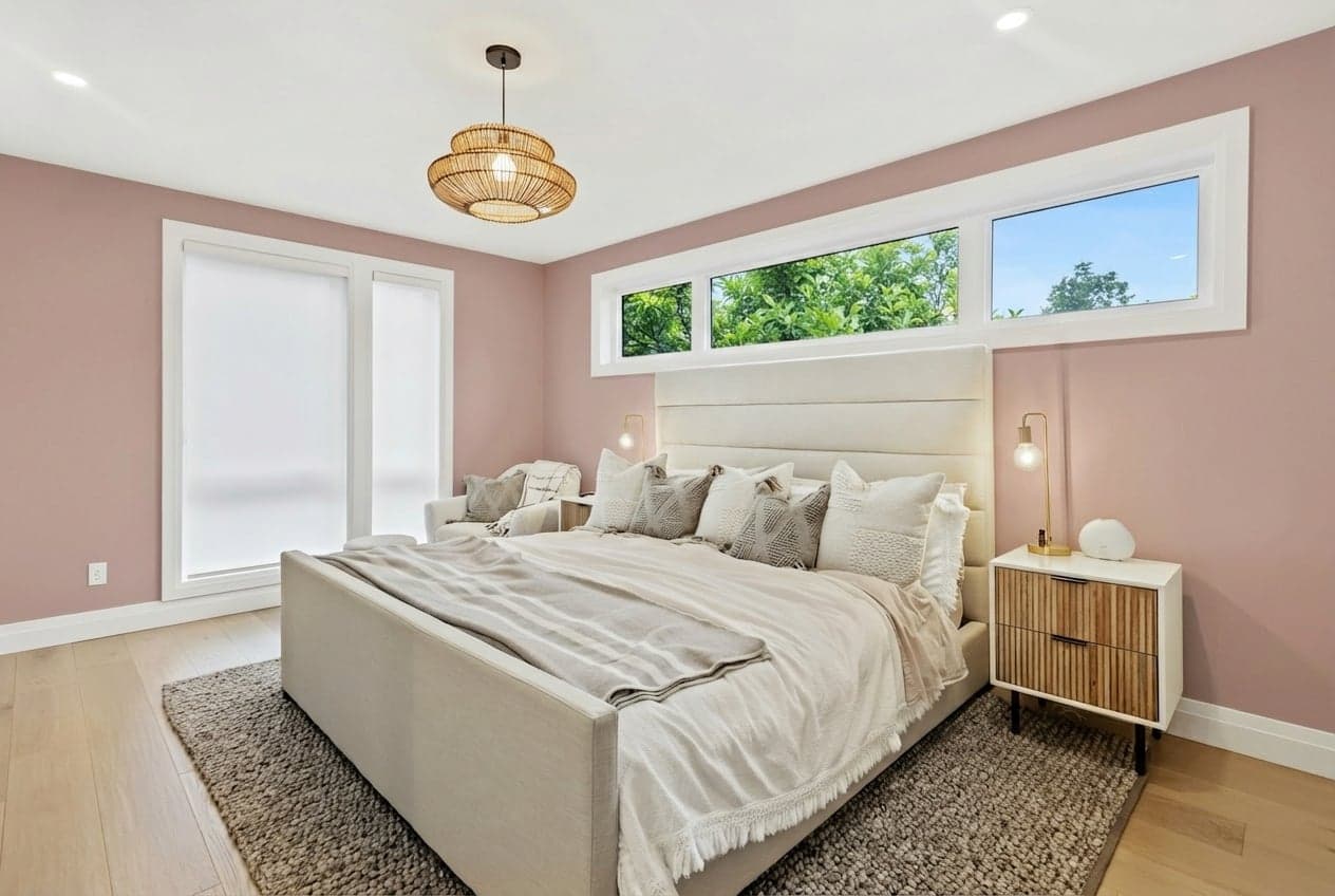 Room with walls painted in Sulking Room Pink 295 by Farrow & Ball