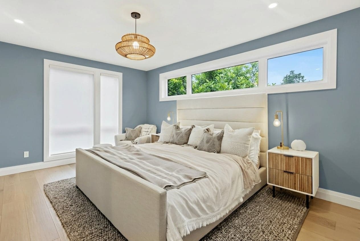 Room with walls painted in Chalky Blue PPG1153-5 by PPG