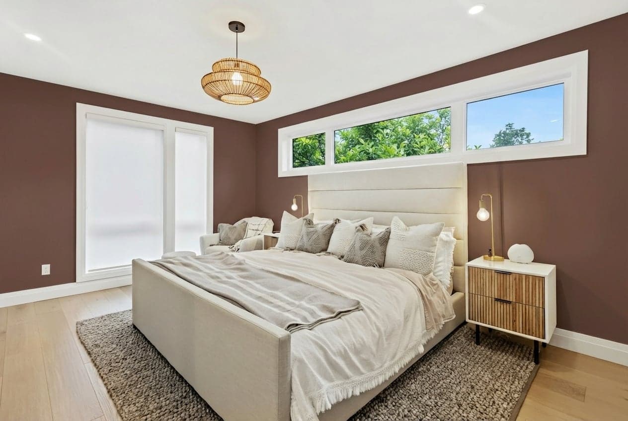 Room with walls painted in Warm Mahogany PPG1060-7 by PPG