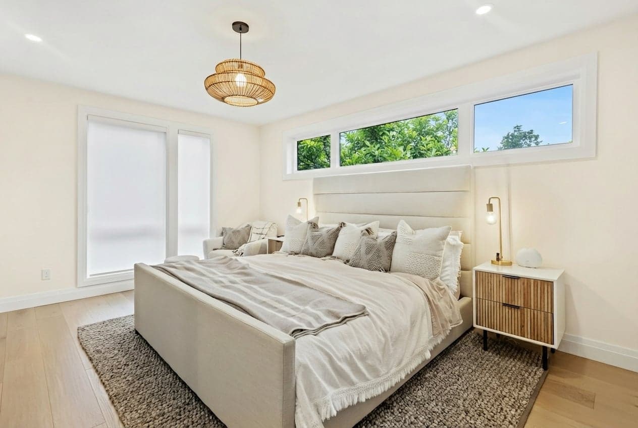 Room with walls painted in Creamy SW-7012 by Sherwin-Williams