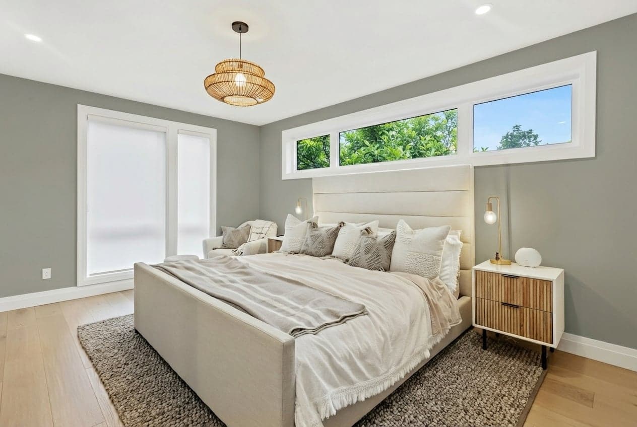 Room with walls painted in Evergreen Fog SW-9130 by Sherwin-Williams