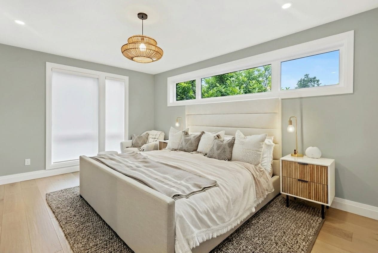 Room with walls painted in Oyster Bay SW-6206 by Sherwin-Williams