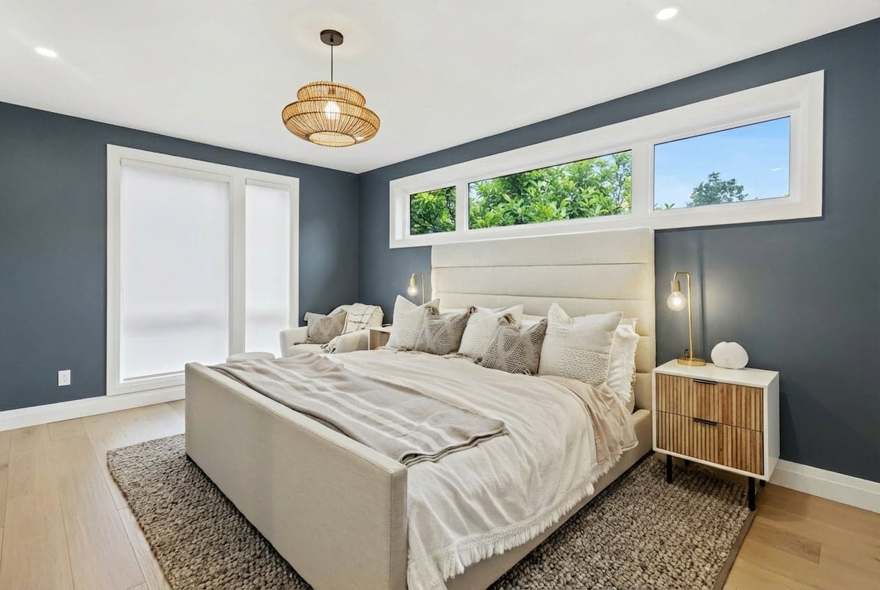 Room with walls painted in Sea Serpent SW-7615 by Sherwin-Williams