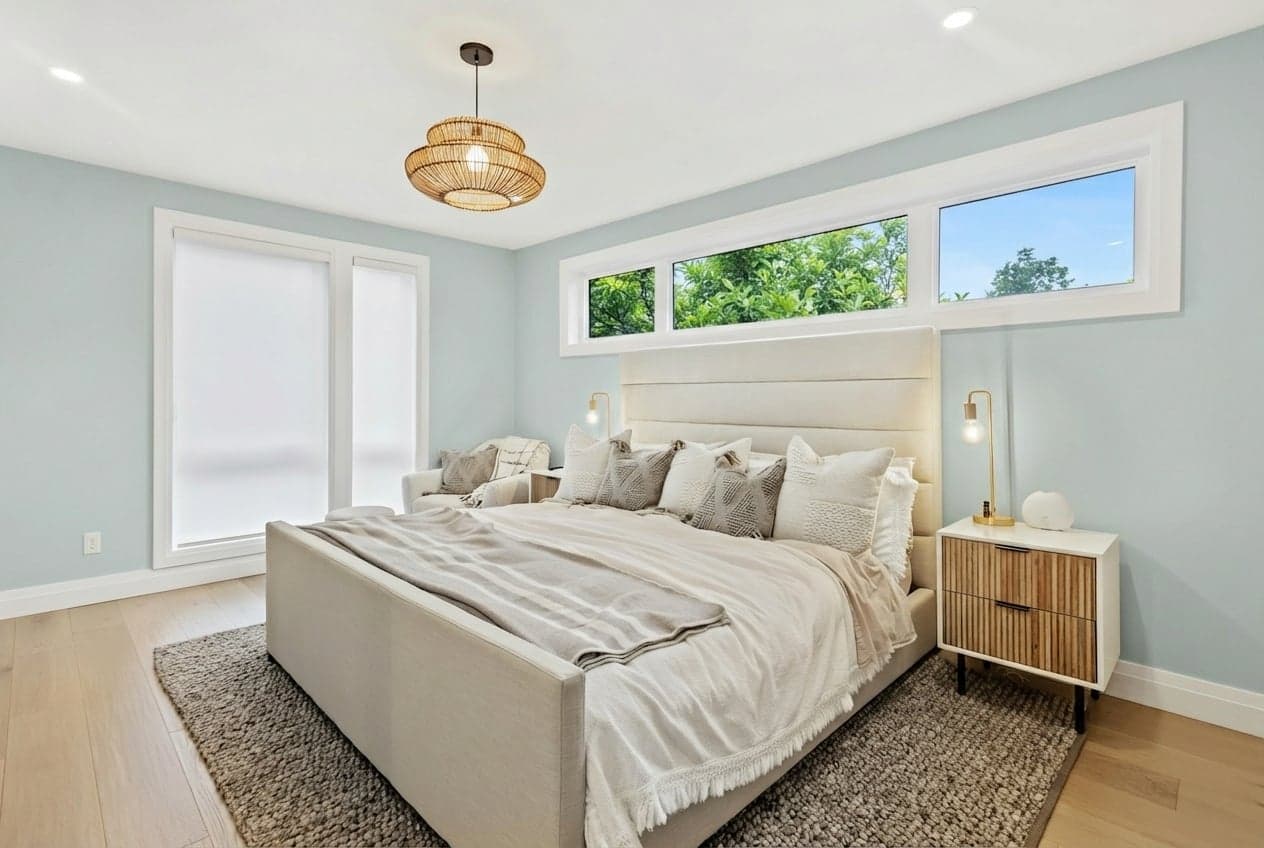 Room with walls painted in Tradewind SW-6218 by Sherwin-Williams