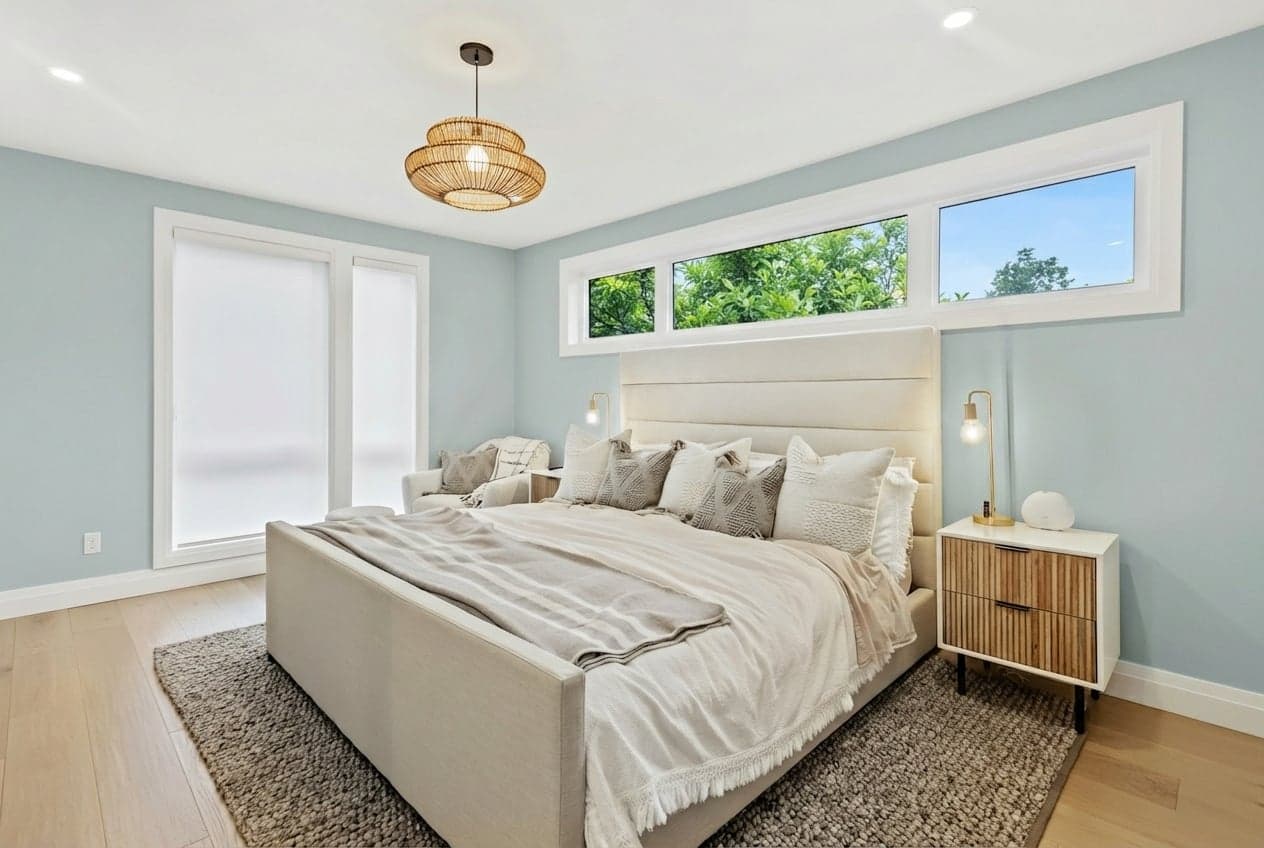 Room with walls painted in Degas Blue 8004-35B by Valspar