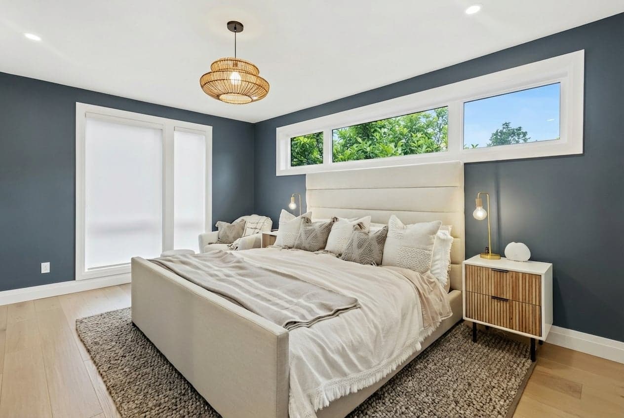 Room with walls painted in Night View 4007-4C by Valspar