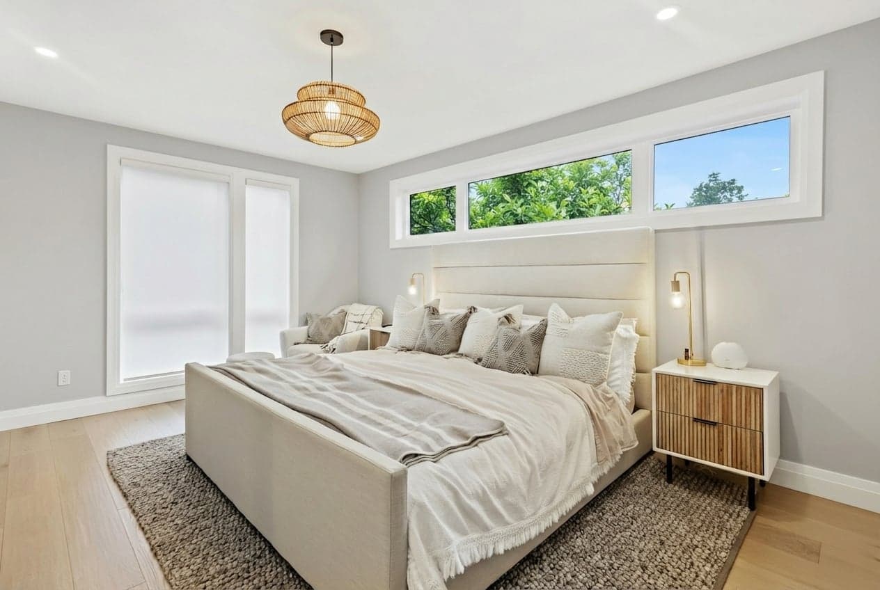 Room with walls painted in Seashell Gray 4003-1A by Valspar