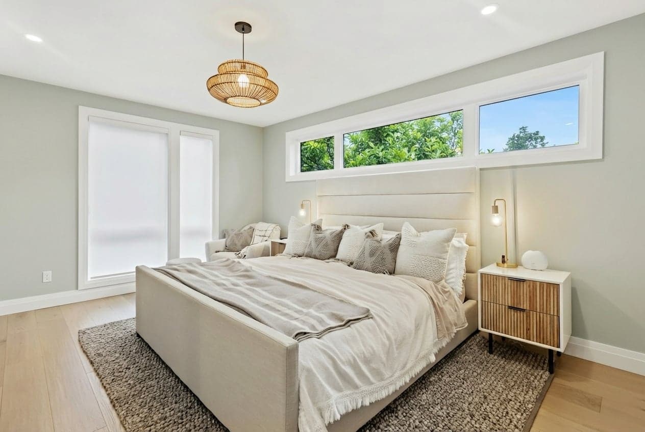 Room with walls painted in Sparkling Sage 5005-3B by Valspar