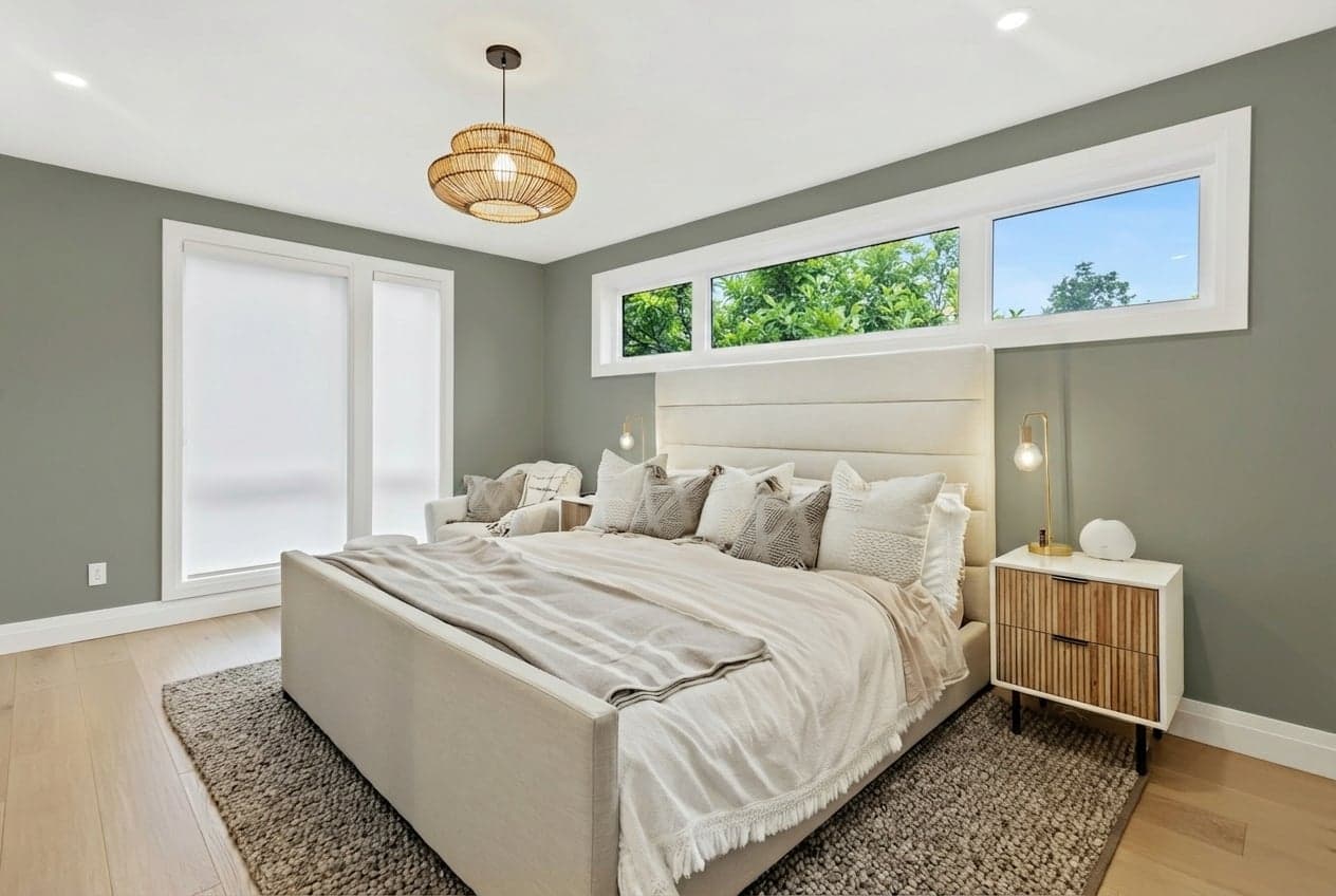 Room with walls painted in Warm Eucalyptus 8004-28F by Valspar