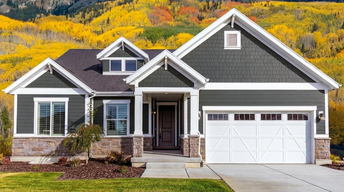 House with siding painted in Black Suede S-H-790 by Behr