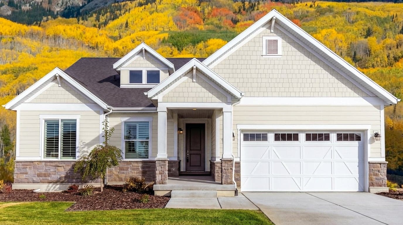 House with siding painted in Blank Canvas DC-003 by Behr