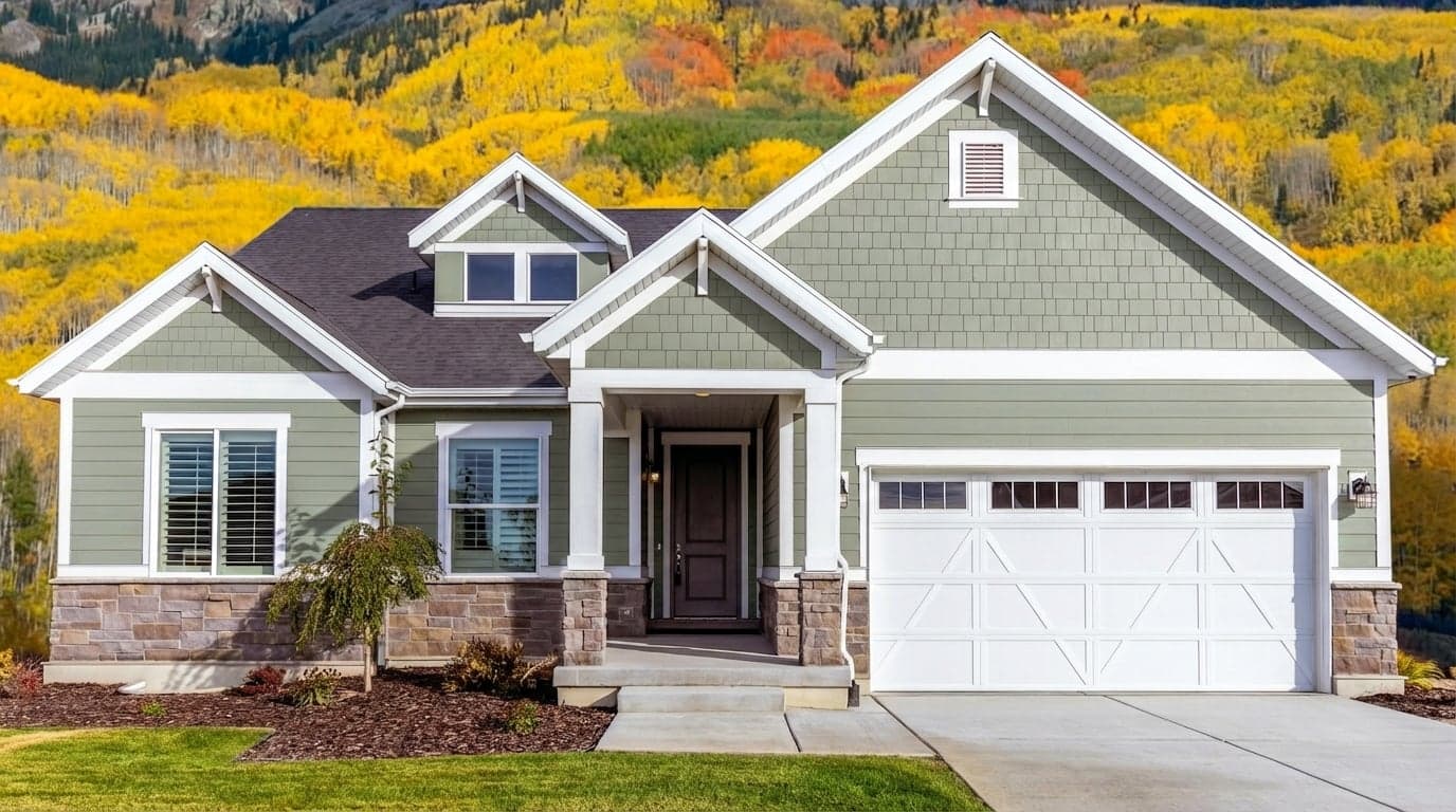 House with siding painted in Environmental PPU11-09 by Behr