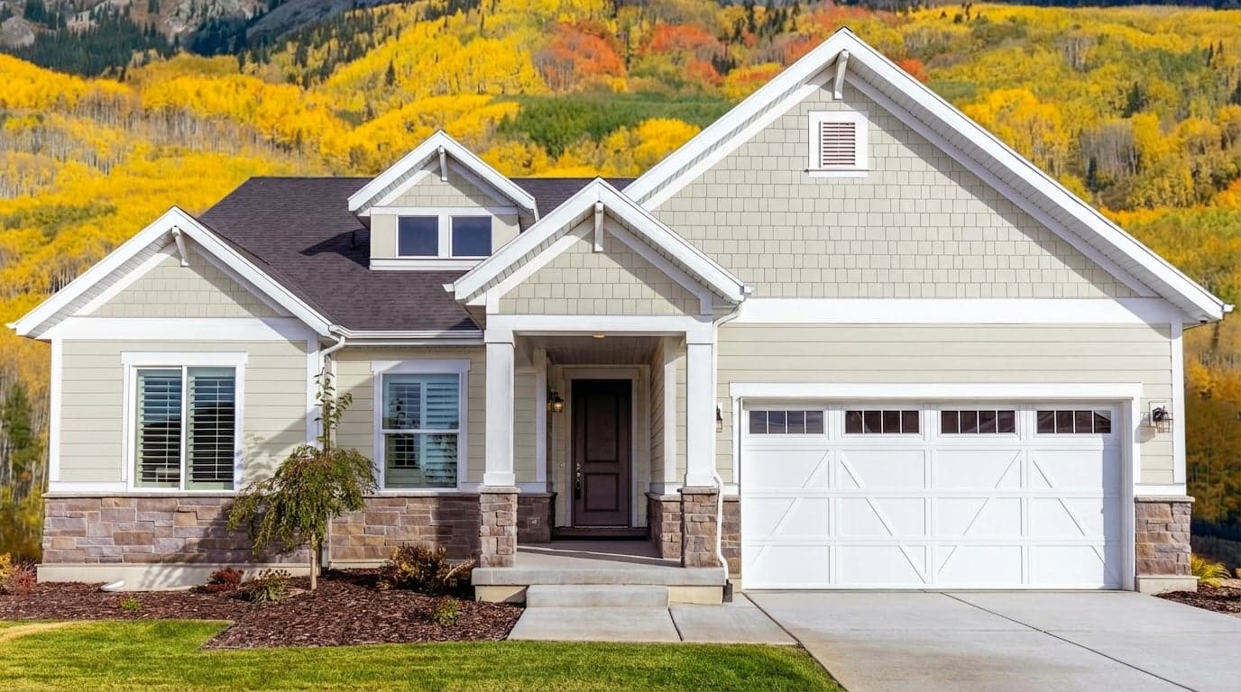 House with siding painted in Harmonious White DC-013 by Behr