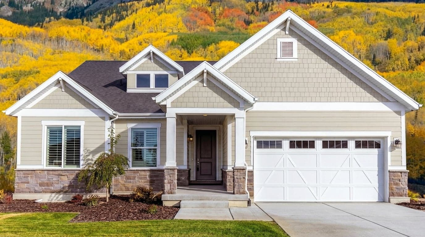 House with siding painted in Light Granite N340-1 by Behr