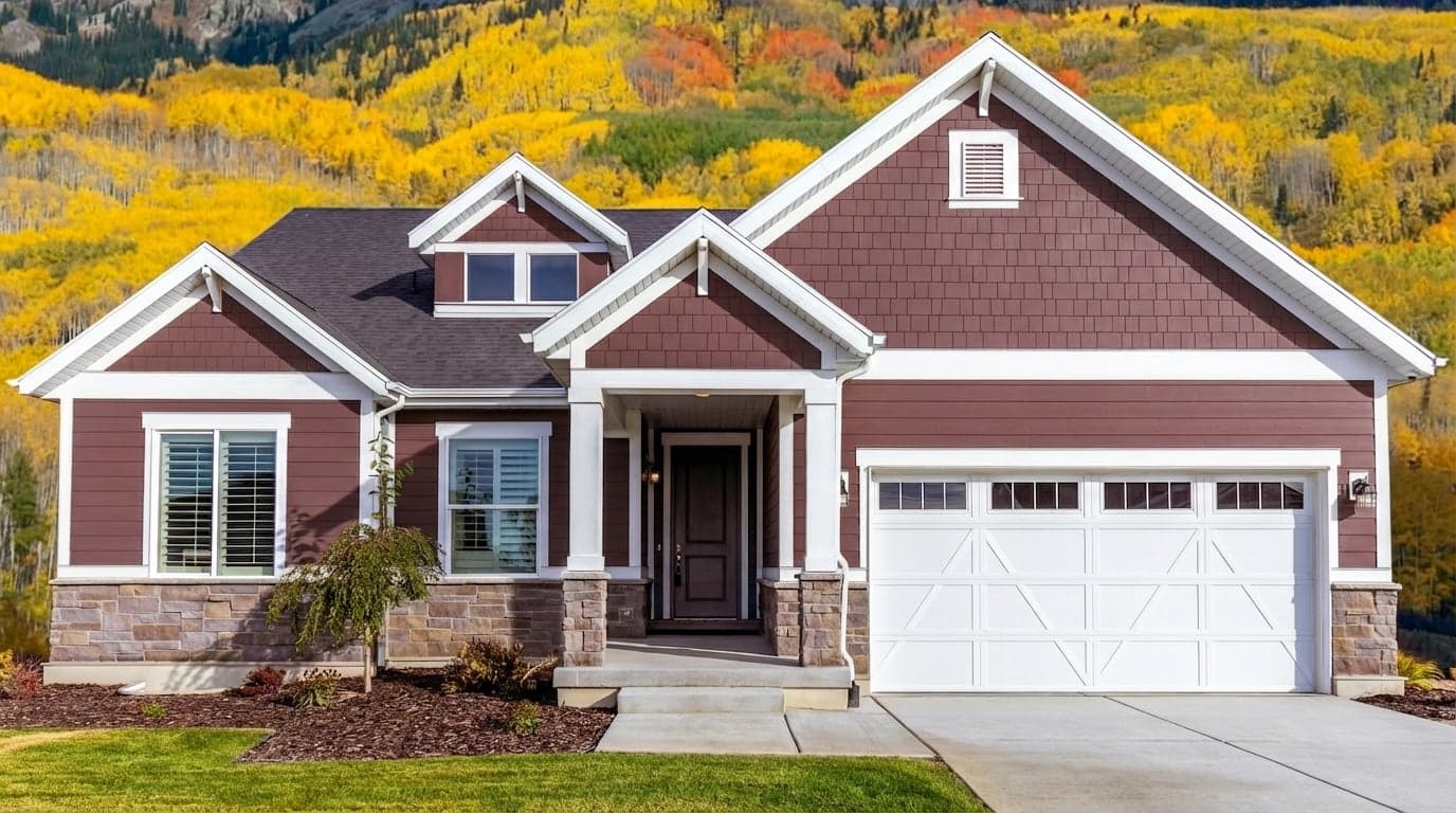 House with siding painted in Rumors MQ1-15 by Behr