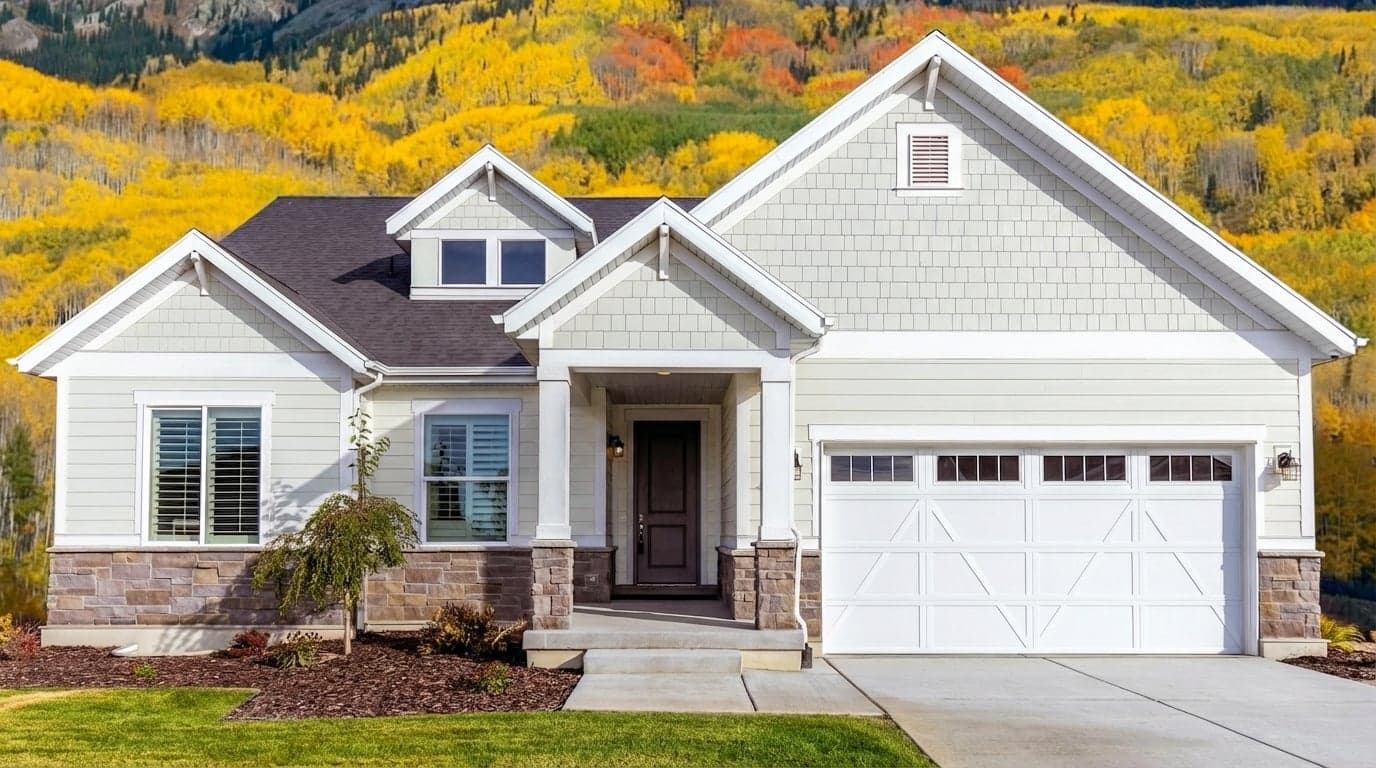 House with siding painted in Windmill Wings 610E-1 by Behr