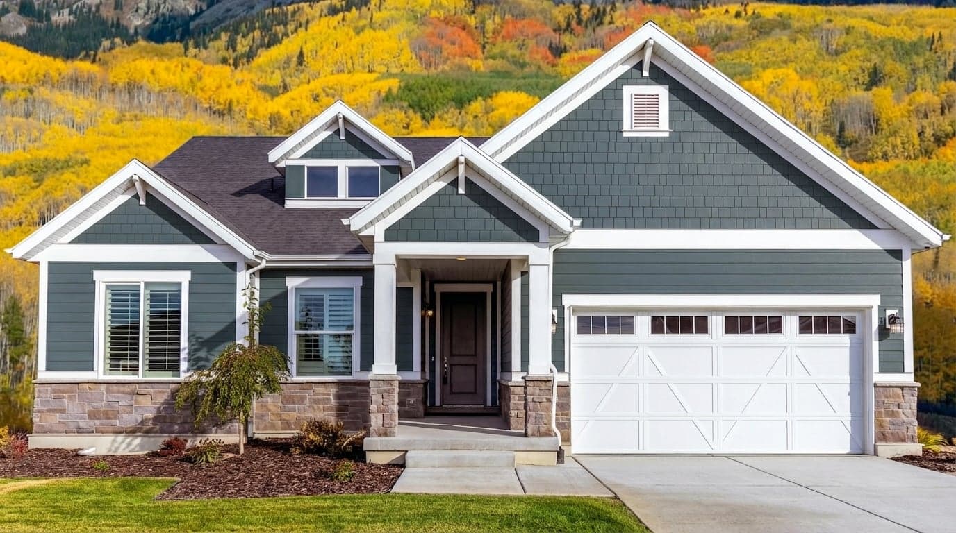 House with siding painted in Narragansett Green HC-157 by Benjamin Moore