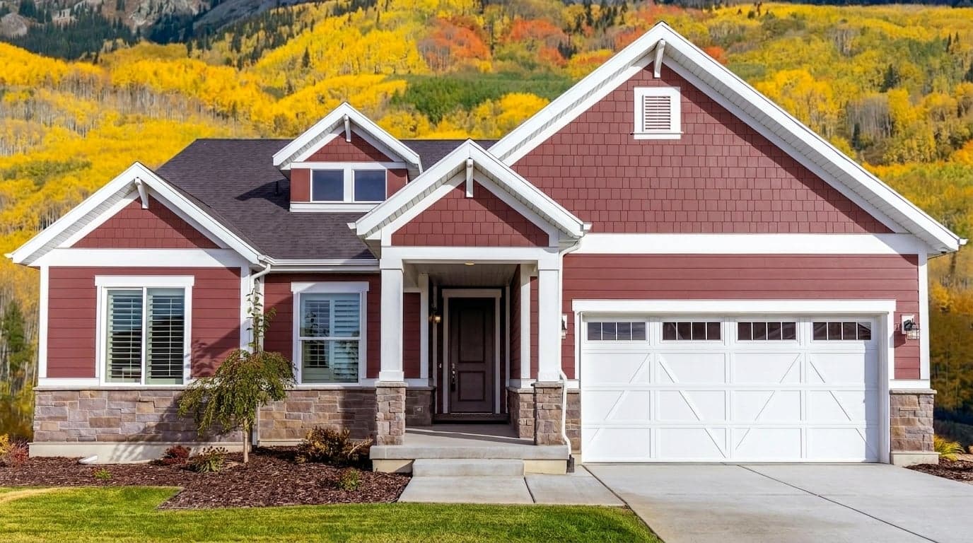 House with siding painted in Barn Red DET424 by Dunn-Edwards