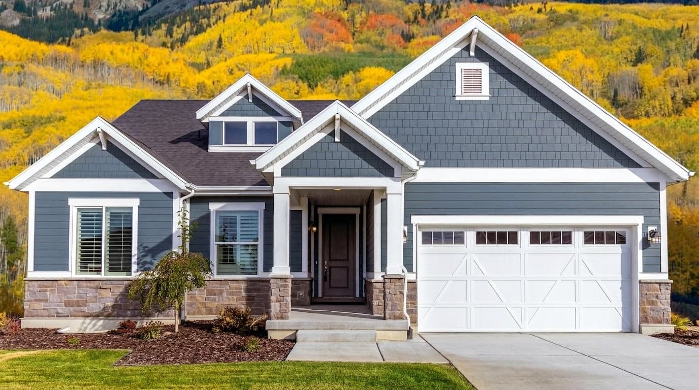 House with siding painted in Blue Print DET575 by Dunn-Edwards