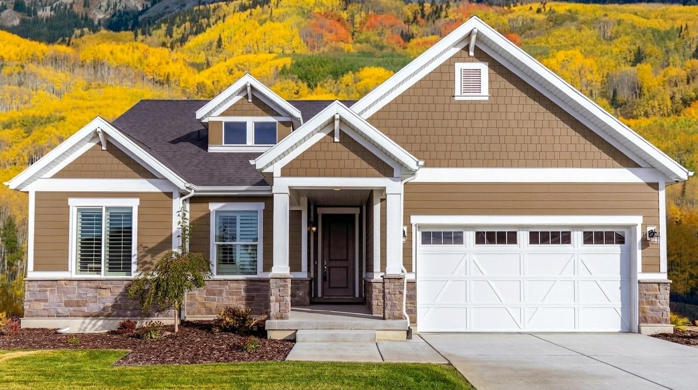 House with siding painted in Burnt Butter DET483 by Dunn-Edwards