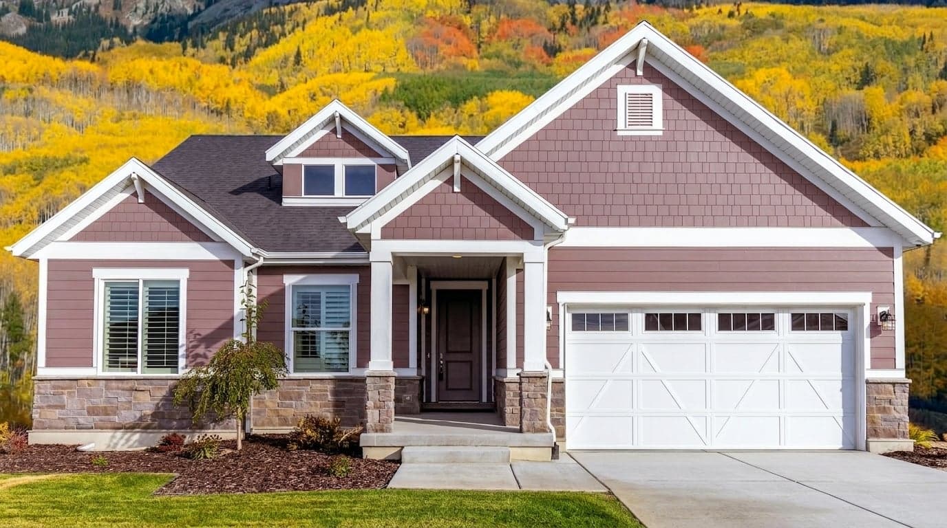 House with siding painted in Mauve-a-Lish DET402 by Dunn-Edwards