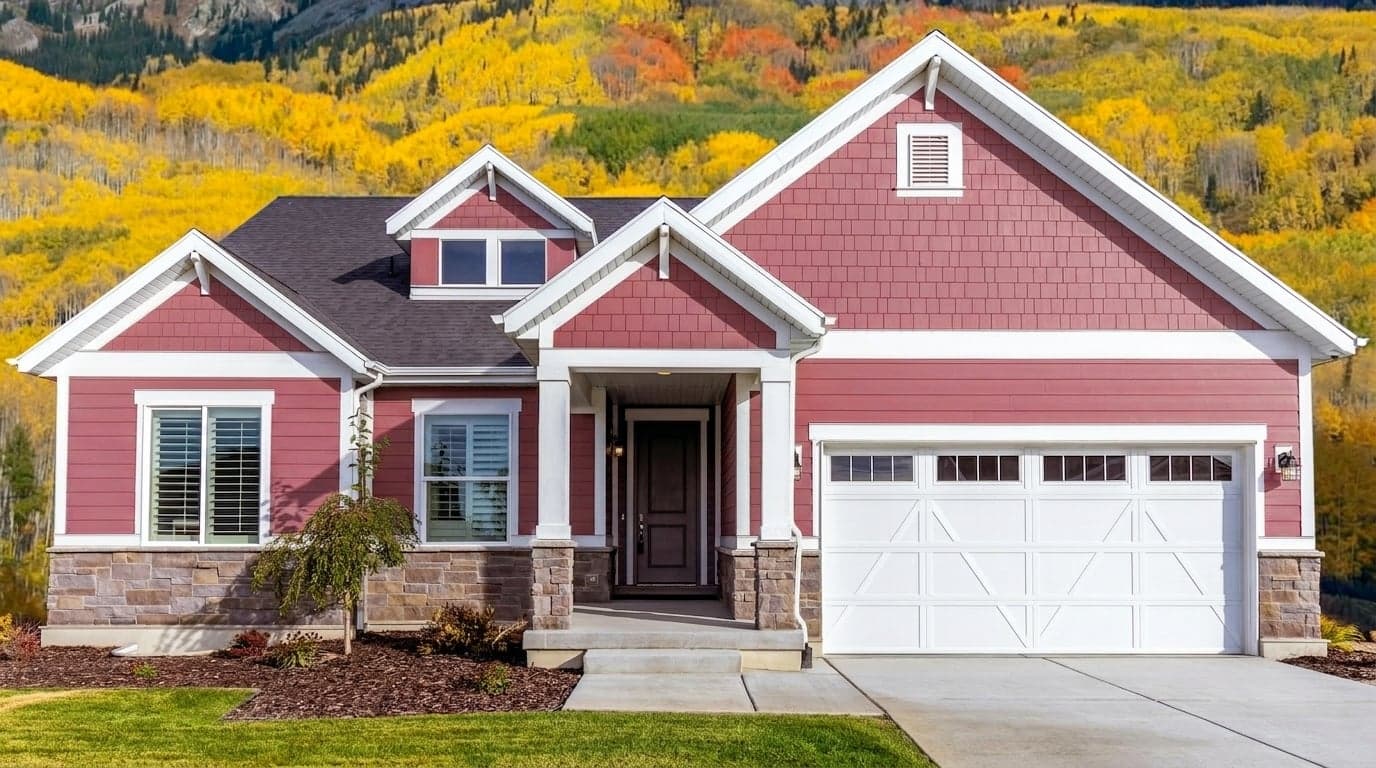 House with siding painted in Pink Dahlia DET419 by Dunn-Edwards