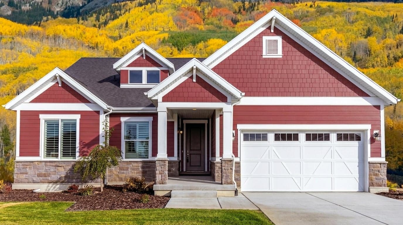 House with siding painted in Roses are Red DET428 by Dunn-Edwards