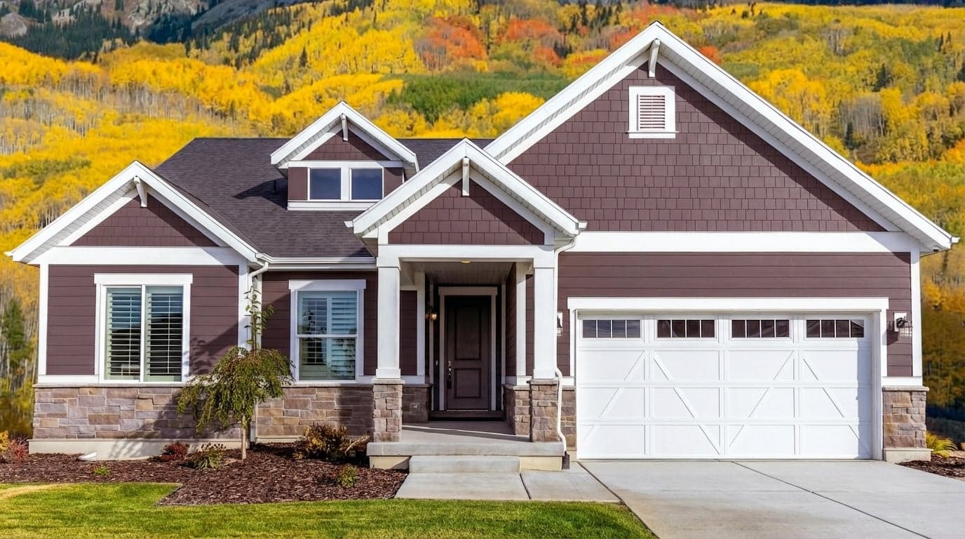 House with siding painted in Brinjal 222 by Farrow & Ball