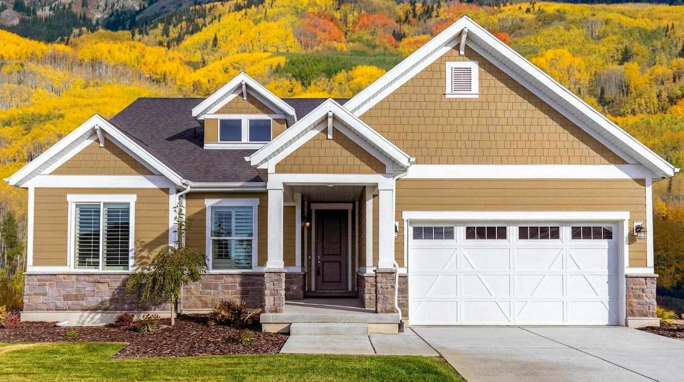 House with siding painted in India Yellow 66 by Farrow & Ball