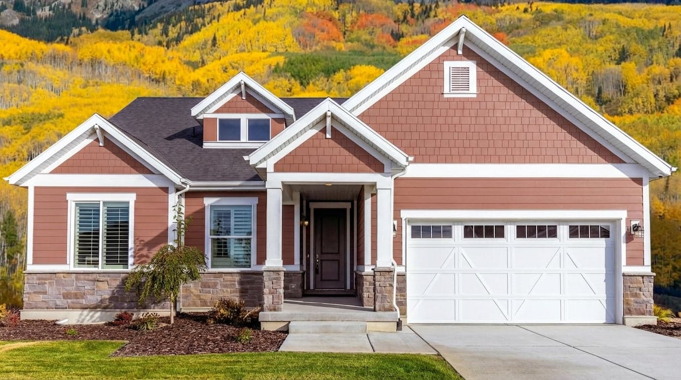 House with siding painted in Red Earth 64 by Farrow & Ball